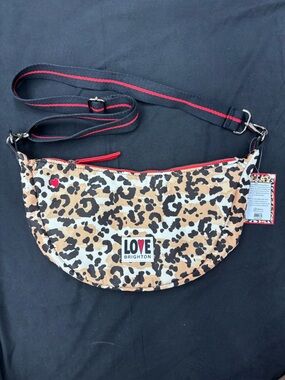 NWT Brighton Love Leopard Print Crossbody Bag in Tan/Black